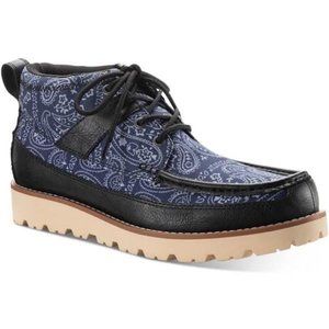 Sun Stone Mens Kohen Printed Lace-Up Bo Navy Paisley